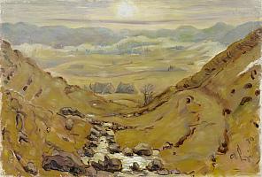 Hildenbrand, Verschleierte Wintersonne, 1920, OelLw, 68 x 101 cm